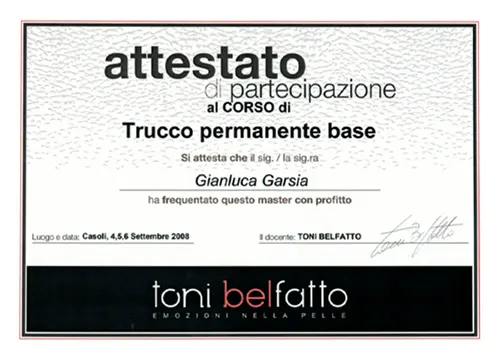 Certificato Trucco Permanente Base